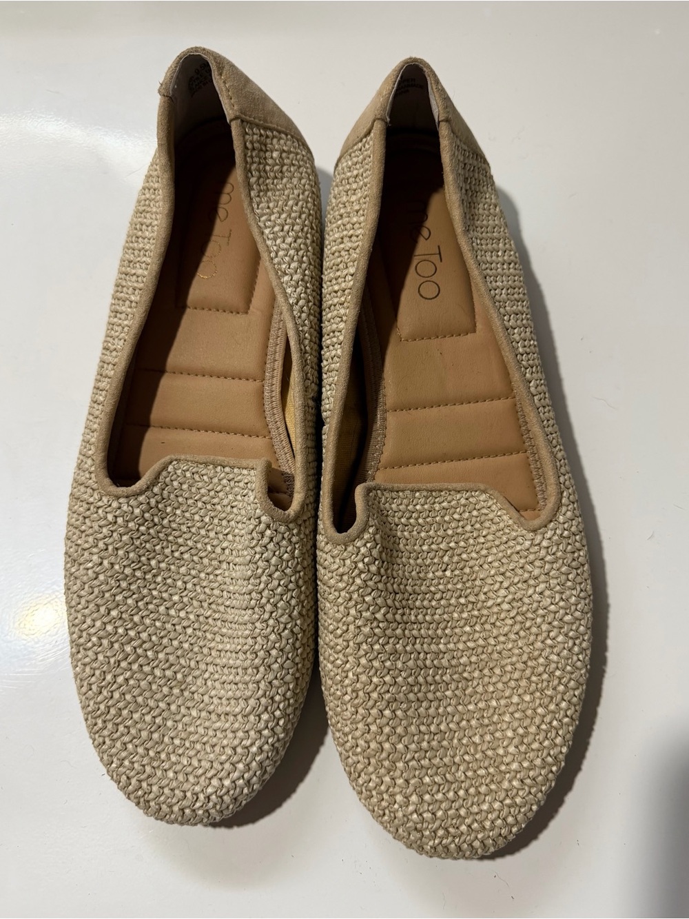 Me Too Woven Beige Women's Loafer Flats - Comfortable Everyday Slip-Ons